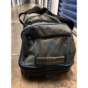 Ful Rolling Duffel Bag Gray Blue Carry On Luggage Two Wheel Travel Bag